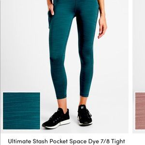 Athleta Ultimate Stash Pocket Space Dye  7/8 Leggings (Oceanic Teal) Petite XS